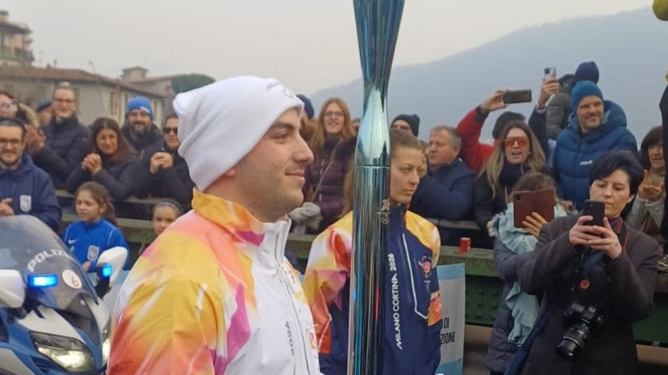 Il ponte di Paratico durante il passaggio della fiamma olimpica
