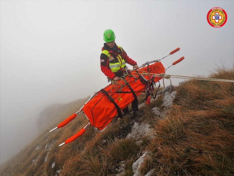 Un intervento del soccorso alpino