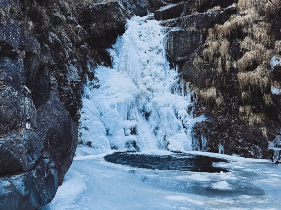 Le cascate del Vò in versione gelata