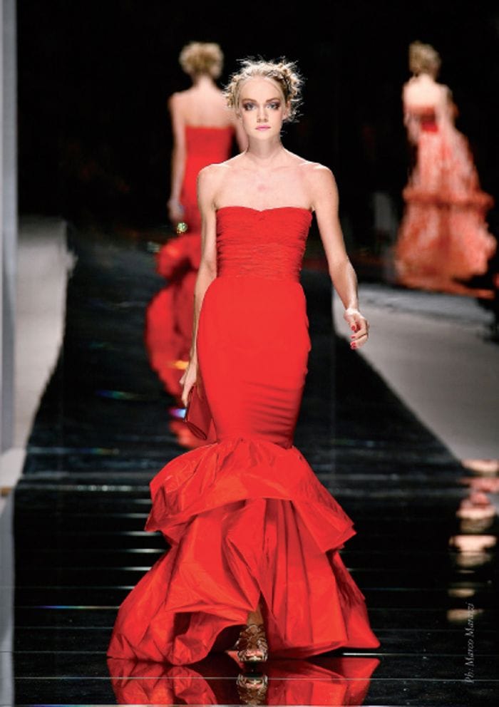Un abito del rosso Valentino