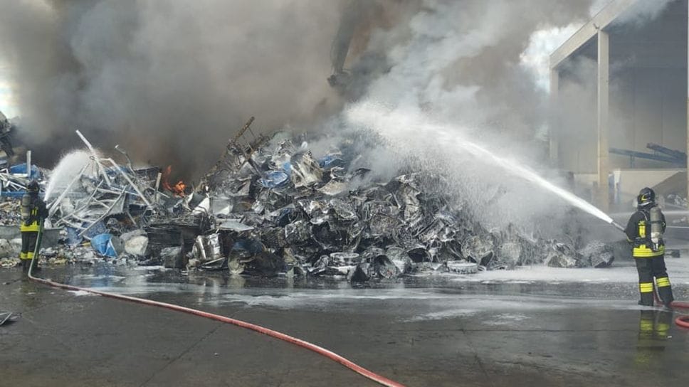 L’incendio a Ciserano