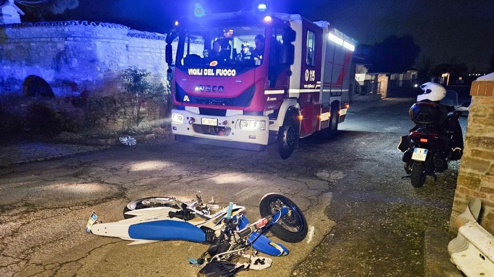 La moto coinvolta nell’incidente a Zanica