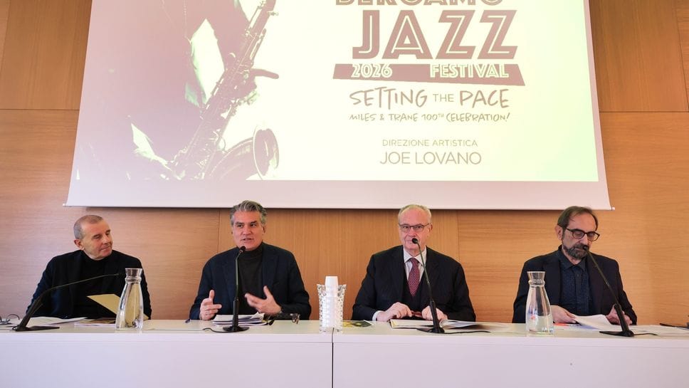 La conferenza stampa. Da sinistra Massimo Boffelli, Sergio Gandi, Giorgio Berta e Roberto Valentino