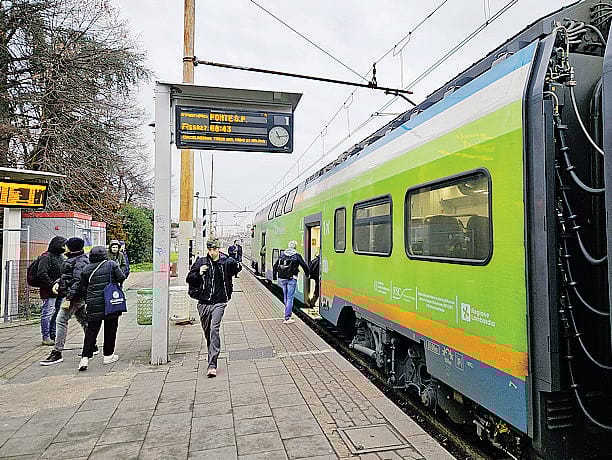 Il treno di ritorno per Ponte San Pietro