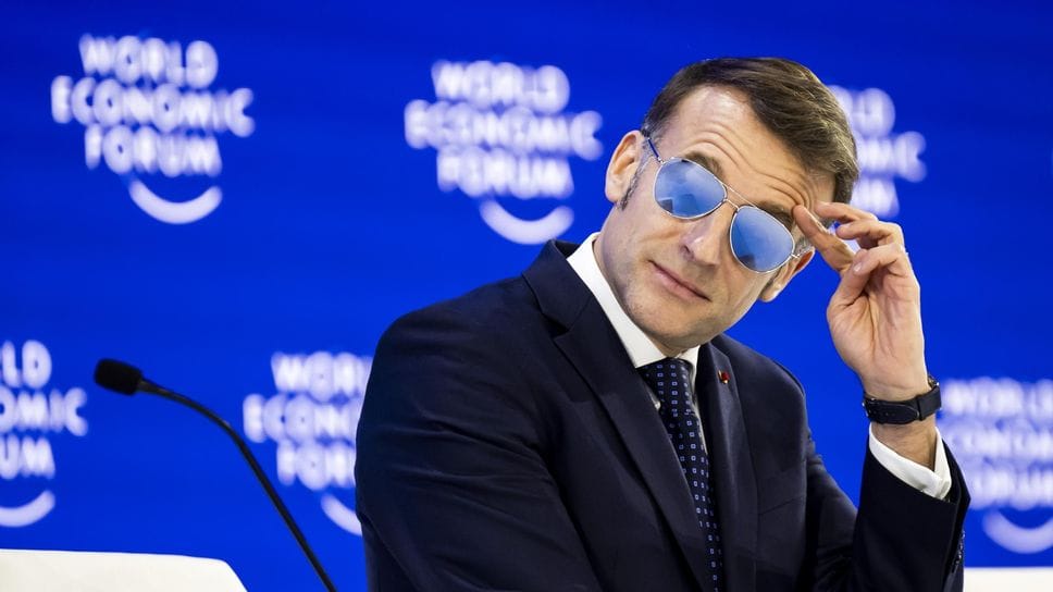 Il presidente francese Emmanuel Macron al World economic forum di Davos