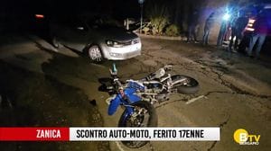 Zanica, scontro auto-moto, ferito un ragazzo di 17 anni
