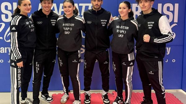 Le squadre Master Rapid quinte: da destra Oscar Moretti, Elisa Vielmi, Cristian Serra, Chiara Brambilla, Andrea Mazzarello e Giada Noris