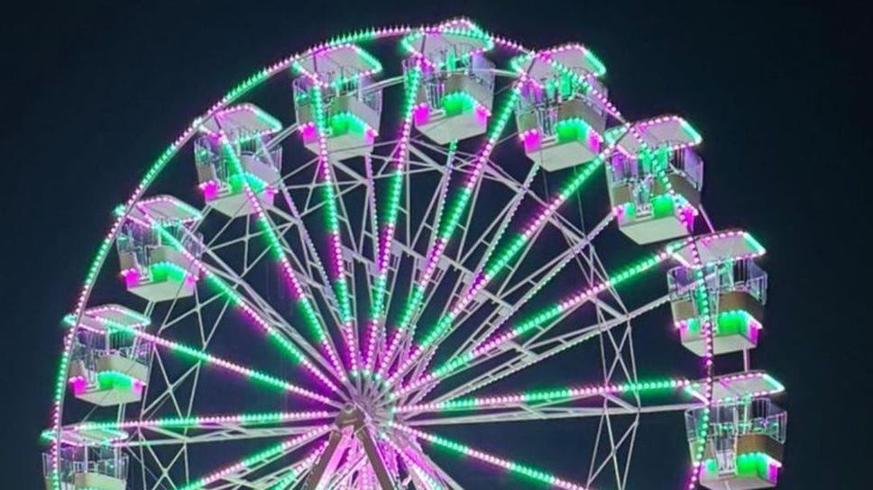 La ruota panoramica allestita