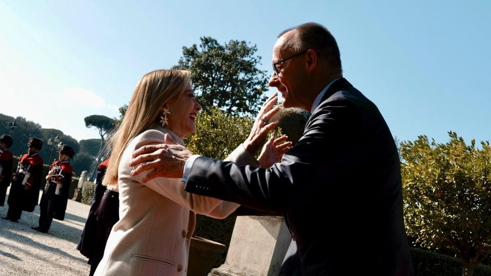 Giorgia Meloni con il cancelliere tedesco Friedrich Merz