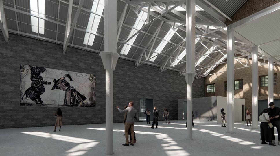 Un rendering di come si presenterà al pubblico l’area rigenerata dell’ex Gres di via San Bernardino