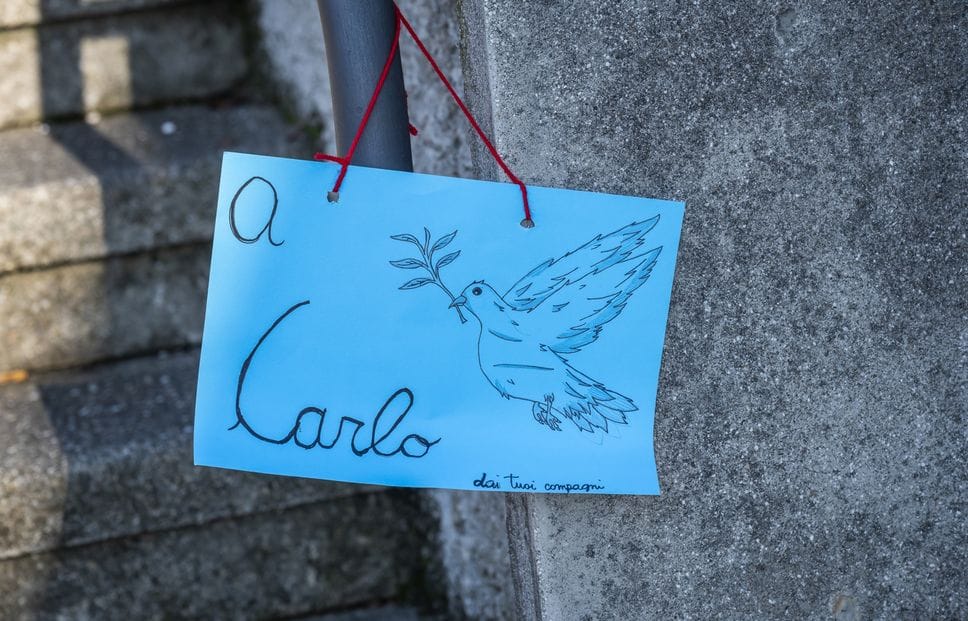 Uno dei messaggi in ricordo del dodicenne