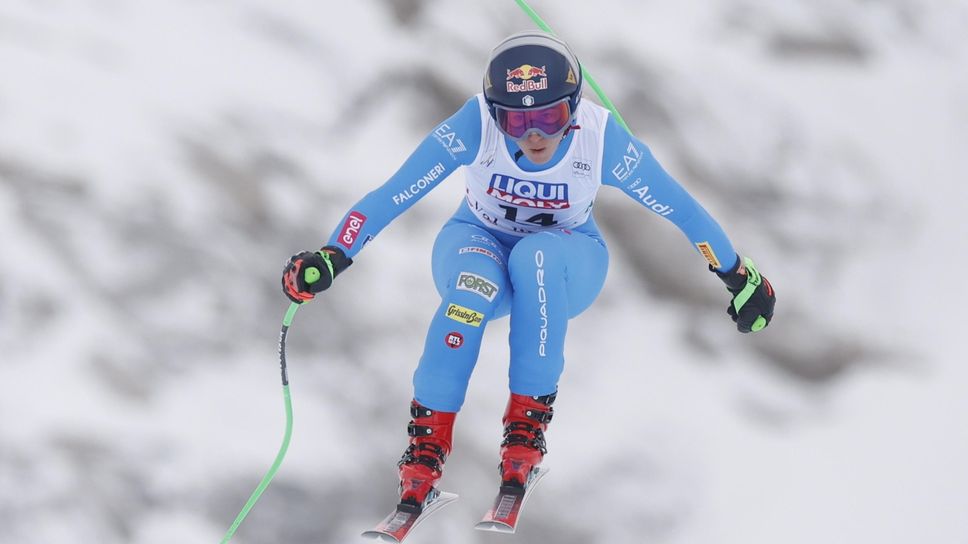 Sofia Goggia in una precedente gara di Coppa del mondo