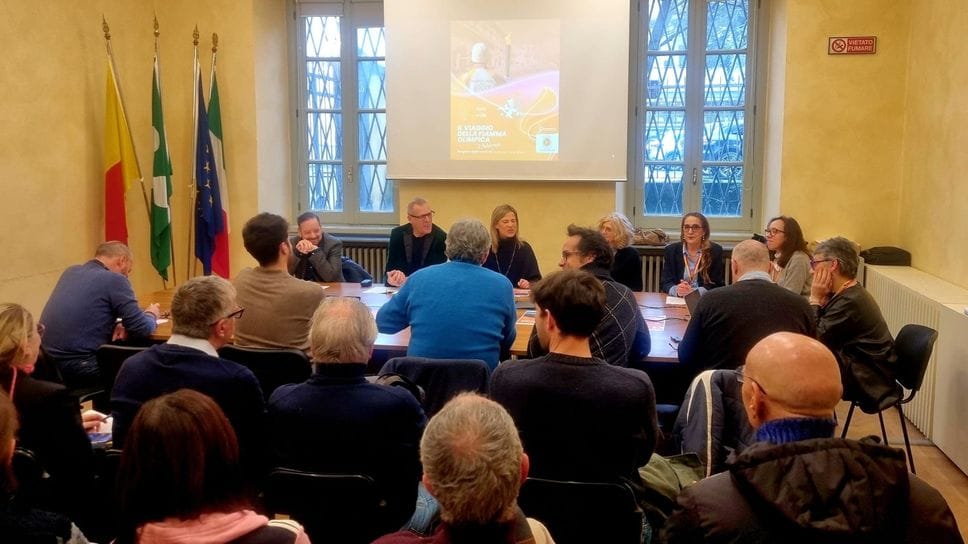 La presentazione della tappa della Fiamma olimpica a Bergamo