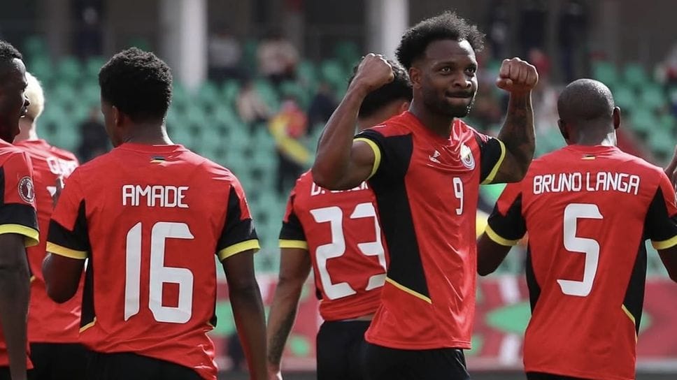 L’esultanza di Bangal dopo il gol al Gabon in Coppa d’Africa