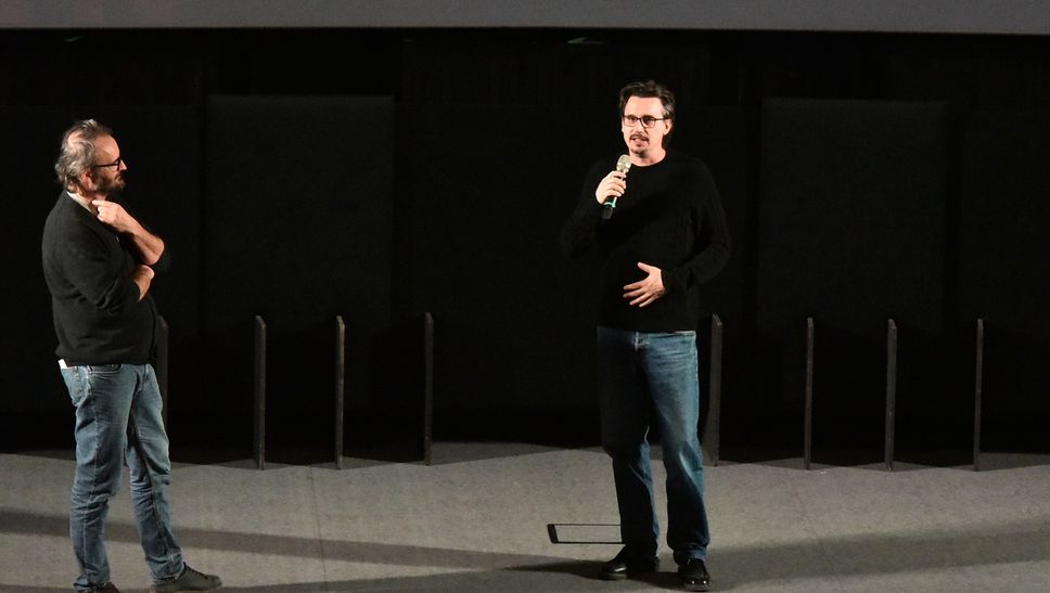 Giuseppe Perico e il regista Damiano Michieletto al cinema Conca Verde