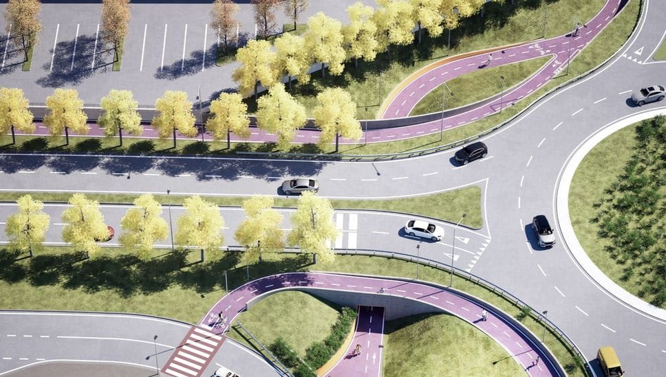 Il rendering del progetto di via Autostrada: il 12 gennaio cambia la viabilità per i lavori