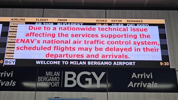 Guasto al sistema di controllo aereo, voli in ritardo in tutta Italia. Disagi anche a Orio al Serio: ritardi e prime cancellazioni