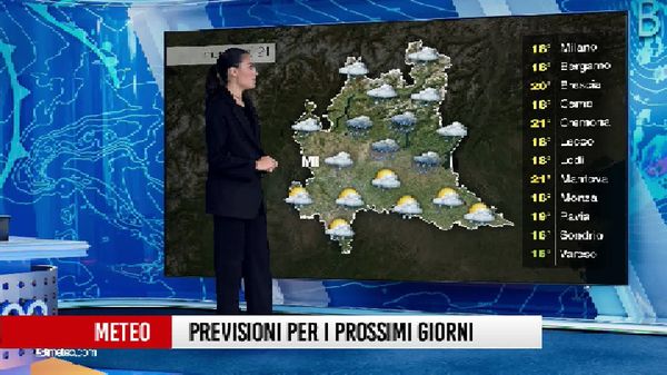 Le previsioni per i prossimi giorni
