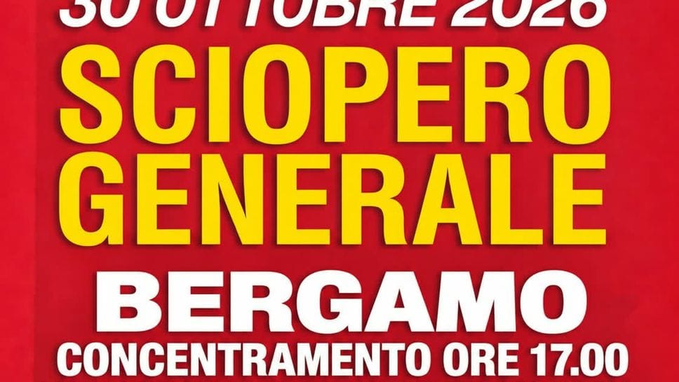 Sciopero generale del 30 ottobre: a Bergamo corteo in centro dalle 17