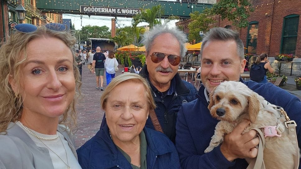 Luca Fiorina con la famiglia