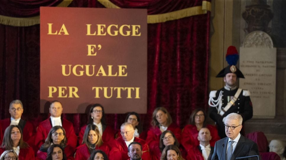 Il sottosegretario alla presidenza del Consiglio, Alfredo Mantovano, interviene all’apertura dell’anno giudiziario di Napoli