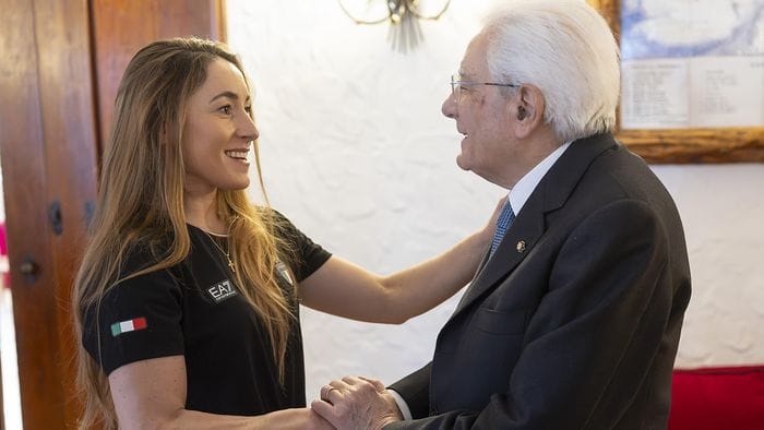 complimenti per le tre medaglie mattarella incontra sofia goggia a cortina foto video