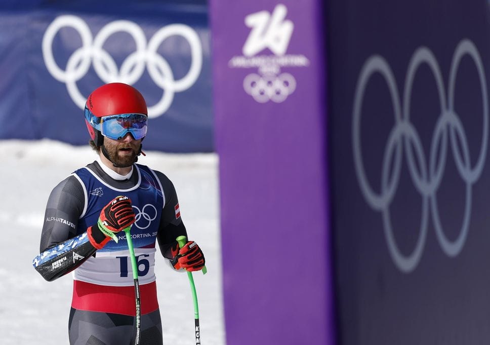 Mattia Casse al termine della gara