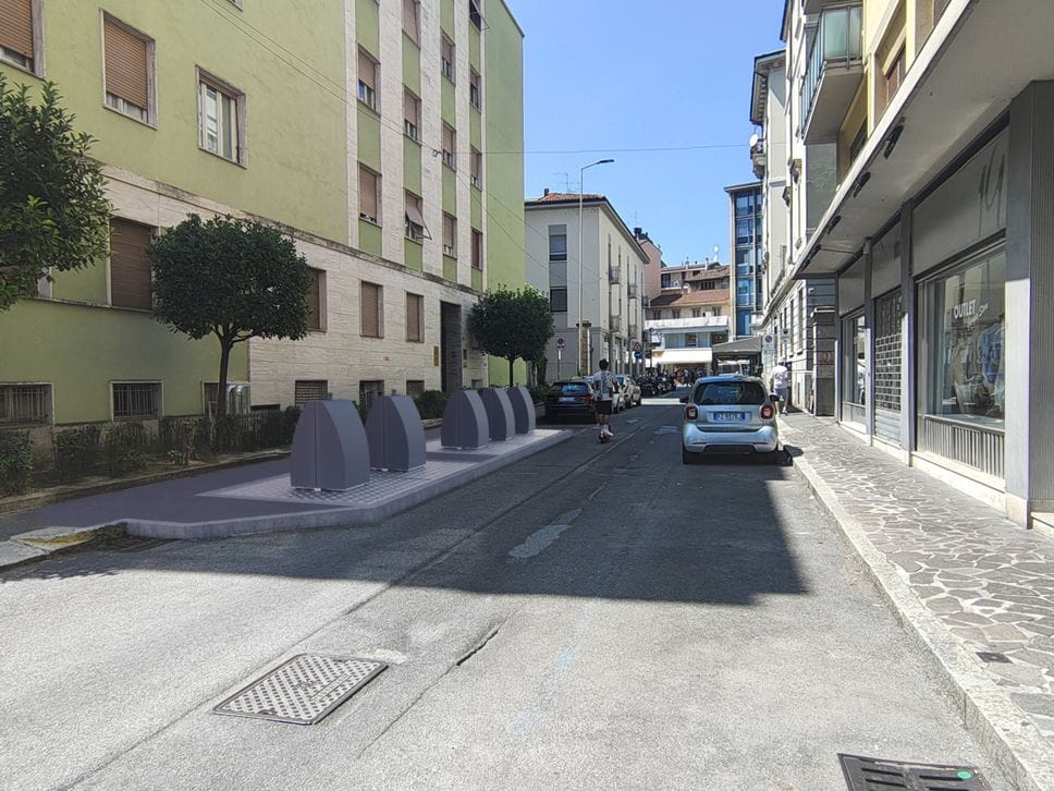 Un rendering delle vie interessate al posizionamento delle nuove ecoisole