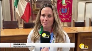 Alzano Lombardo, l'intervista a Michela Moioli al rientro dalle Olimpiadi