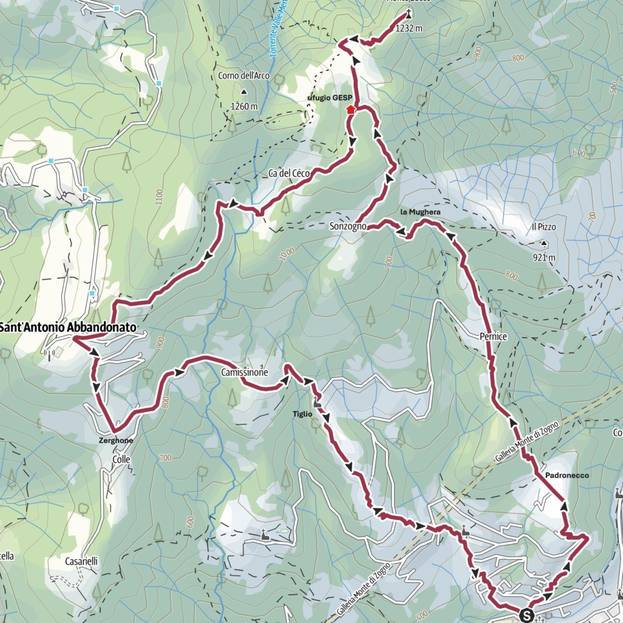 La cartina del percorso