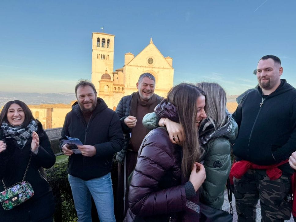 La felicità dei bergamaschi ad Assisi per questo avvenimento unico