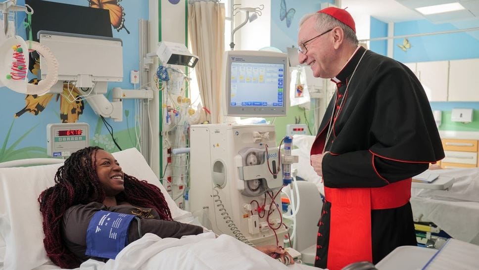 Il Cardinale Pietro Parolin nel nuovo reparto di nefrologia all’ ospedale «Bambino Gesù» di Roma