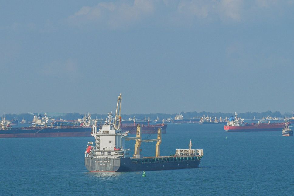 Navi cargo nello stretto di Malacca