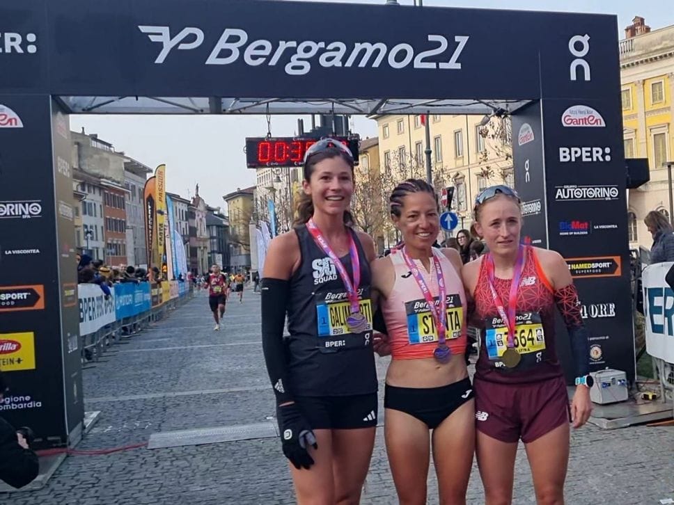 Il podio femminile della Mezza