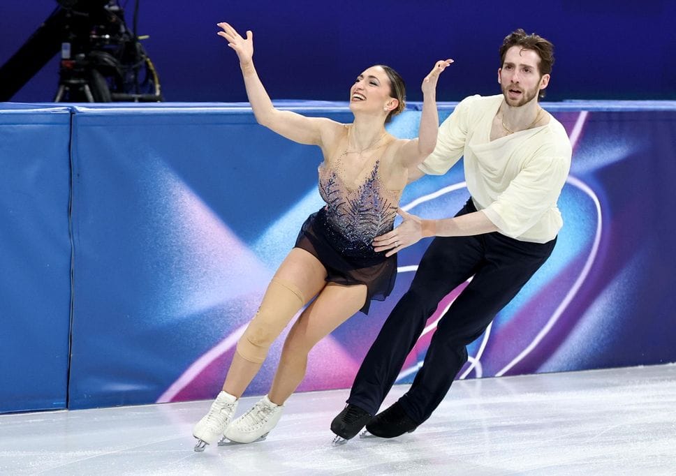 Sara Conti e Niccolò Macii durante la loro esibizione olimpica