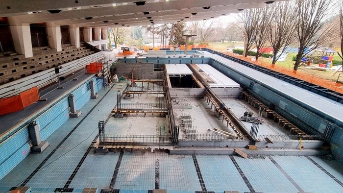bergamo il cantiere delle piscine italcementi nei tempi impianto pronto per il 2027 foto e video