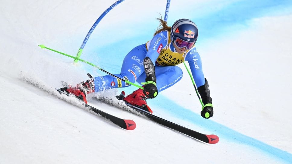 Sofia Goggia impegnata nello slalom gigante di Are in Svezia. La bergamasca è uscita nella seconda manche. Diciottesima l’altra bergamasca, Ilaria Ghisalberti.