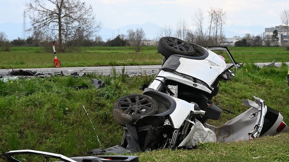 La Citroen distrutta nell’incidente
