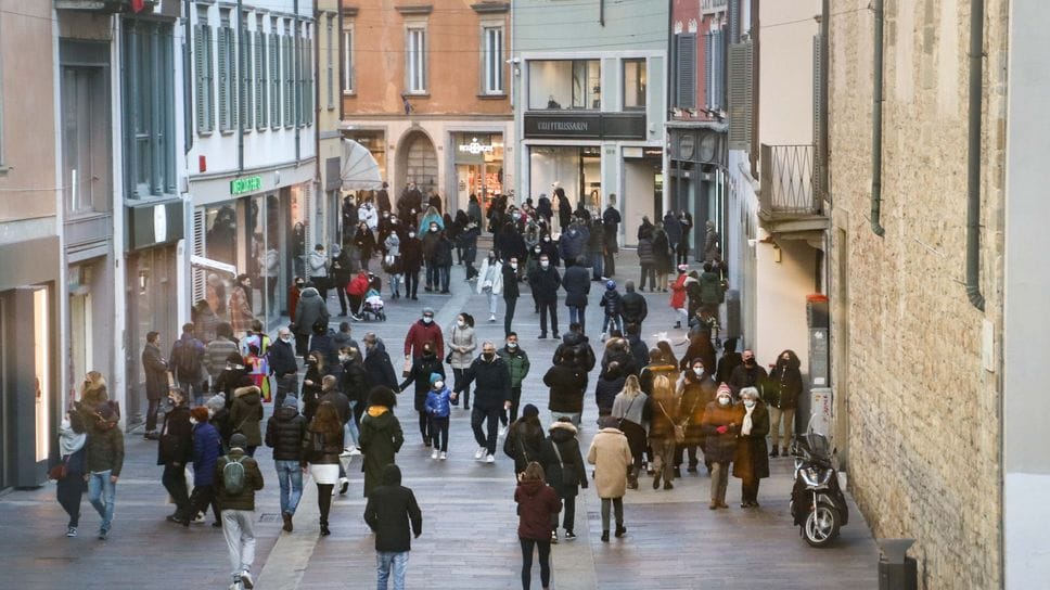 In via XX Settembre a Bergamo