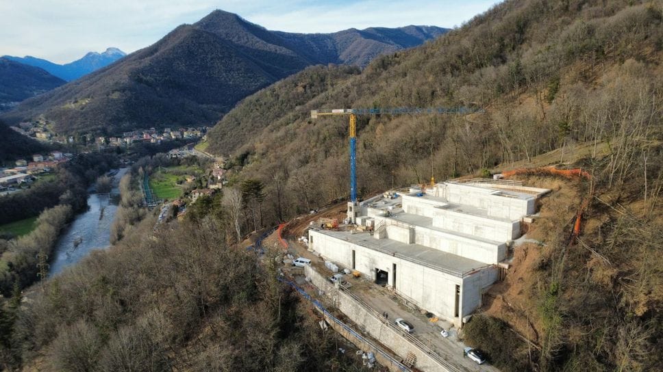 I lavori per il  nuovo serbatoio alla Ventolosa, in uno scatto di febbraio