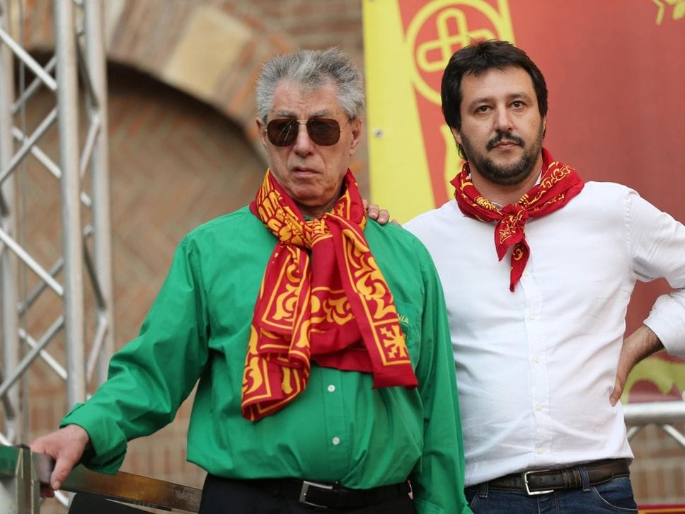 Con un giovane Matteo Salvini nel 2014