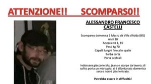 La locandina diffusa con la ricerca di Alessandro Castelli