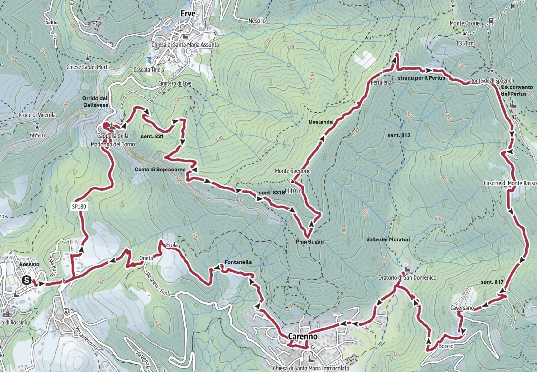 Da Rossino al Monte Spedone per i magnifici panorami della Val San Martino