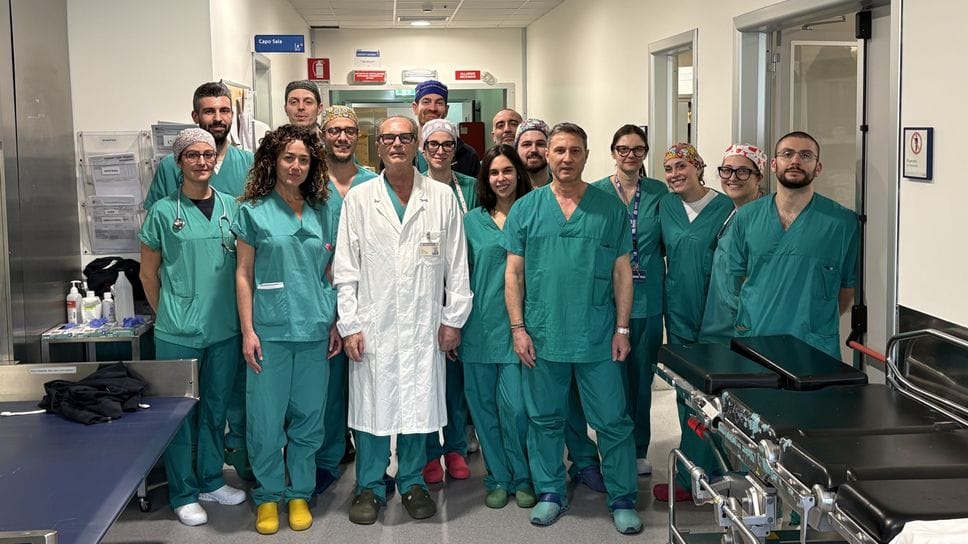 Il team di Anestesia e Rianimazione dell’Ospedale Bolognini. Al centro, Roberto Keim