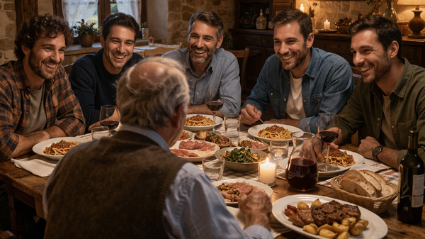 Il prof. Caudano pensa ad Atalanta-Lecce. Poi, arrivano cinque suoi ex studenti: la scuola, il latino, il lavoro, il futuro...