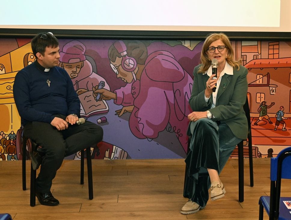 Don Nicola Brevi e la sindaca Elena Carnevali