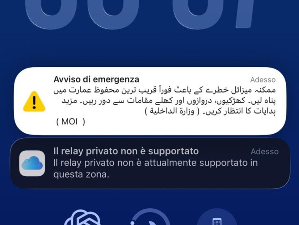 Gli alert sullo smartphone di chi vive a Dubai