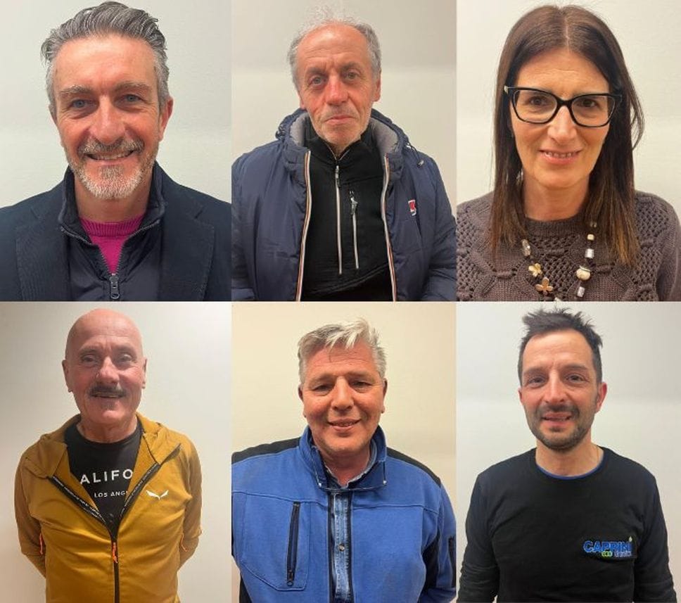 Da sinistra in alto: Alex Baroni, Antonio Perani, Arianna Scarpellini. Da sinistra in basso: Claudio Fiorendi, Paolo Fiorendi e Cristian Caprini