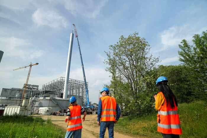 Cap posa a Sesto S. Giovanni il camino della BioPiattaforma ZeroC