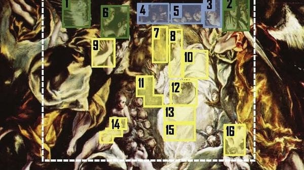 Solo la mano di El Greco dietro il dipinto del Battesimo di Cristo 